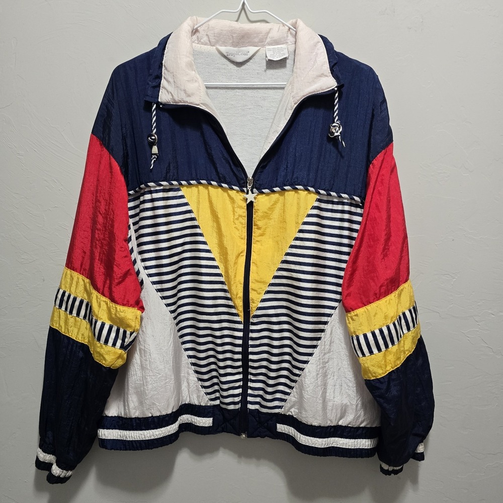 Vintage Colorful Windbreaker Jacket Large‎